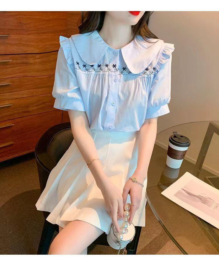Product Introduction of Áo Sơ Mi Thêu, Cổ Búp Bê, Dành Cho Nữ, Hàng Mới Về Mùa Hè 2023, Tay Phồng Cao Cấp, Thiết Kế Sành Điệu, Dễ Phối Đồ 19