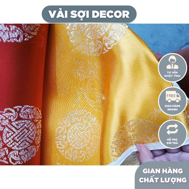 Product Introduction of Vải gấm đỏ , vàng chữ thọ khổ 90cm 26