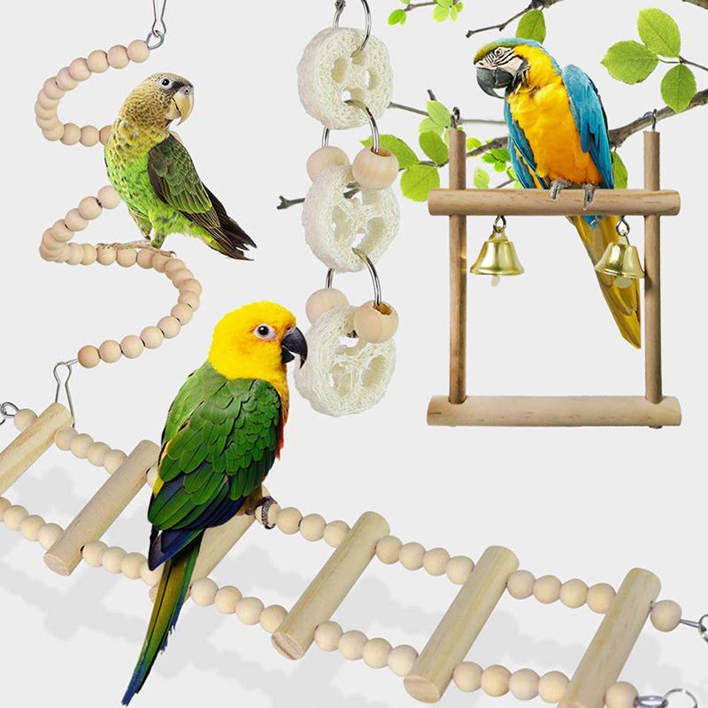 Product Introduction of 8pcs Bird Parrot Swing Chewing Toys-Hanging Bell Bird Cage Toys Suitable for Small Parakeets, Cockatiels, Conures, Finches,Budgie,Macaws, Parrots, Love Birds 11