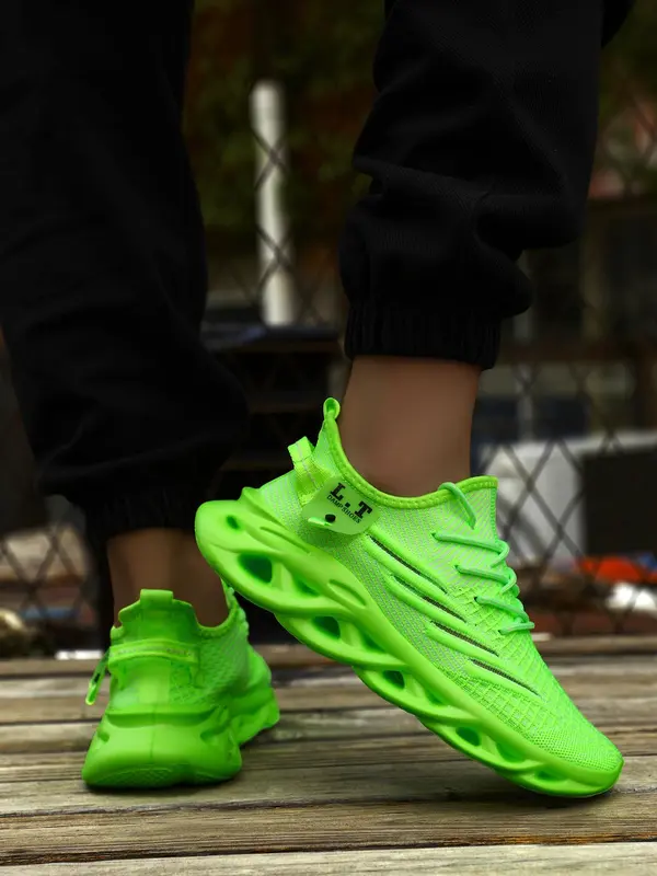Hollow Out Mens Sneakers for Gift, Men's Lace Up Sneakers, Low Top Sneakers 2024, Casual Outdoor Sports Running Shoes, Non-slip Chunky Sneakers 8
