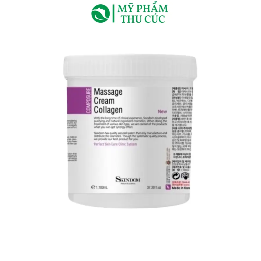 Kem massage mặt cho spa Collagen Skindom 1100ml, nâng cơ, cải thiện tình trạng lão hóa, giảm nếp nhăn