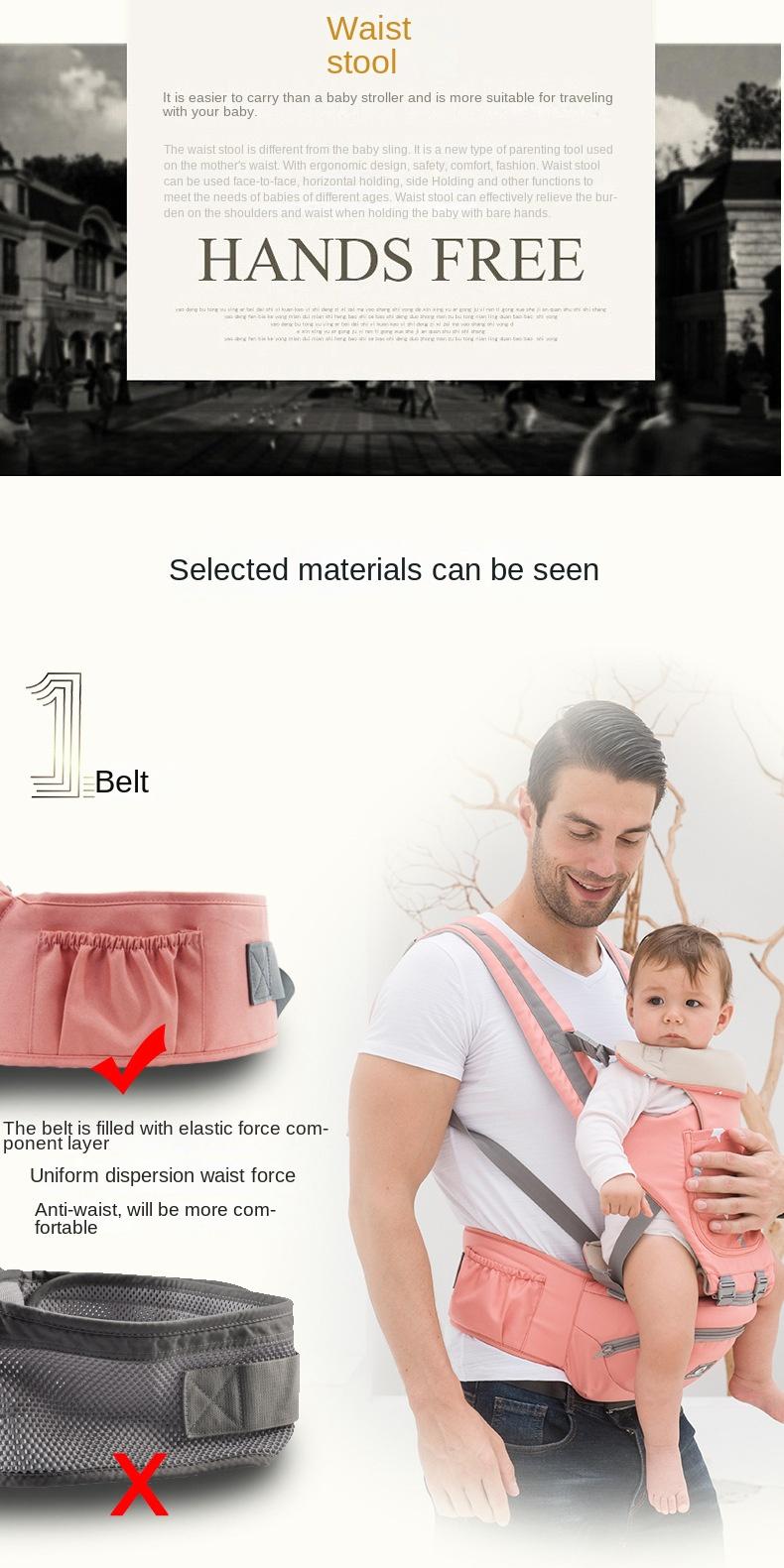 Product Introduction of Baby Carrier Strap Waist Stool Breathable Front Holding Baby Stool 4