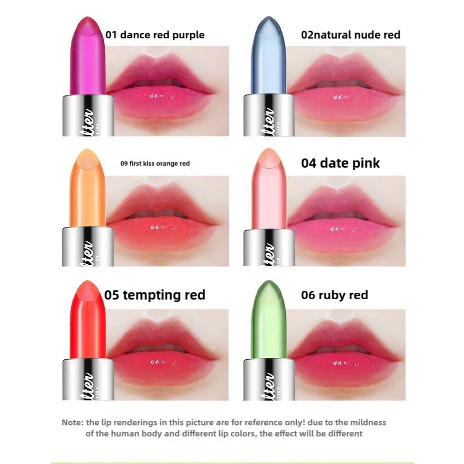Lipstick changing color jelly aloe vera, waterproof, moisturizing, jelly color aloe vera red lipstick makeup Moisturizer