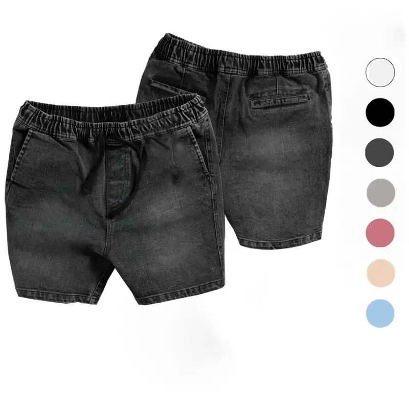 Quần short jean nam xanh bạc from trên gối 2