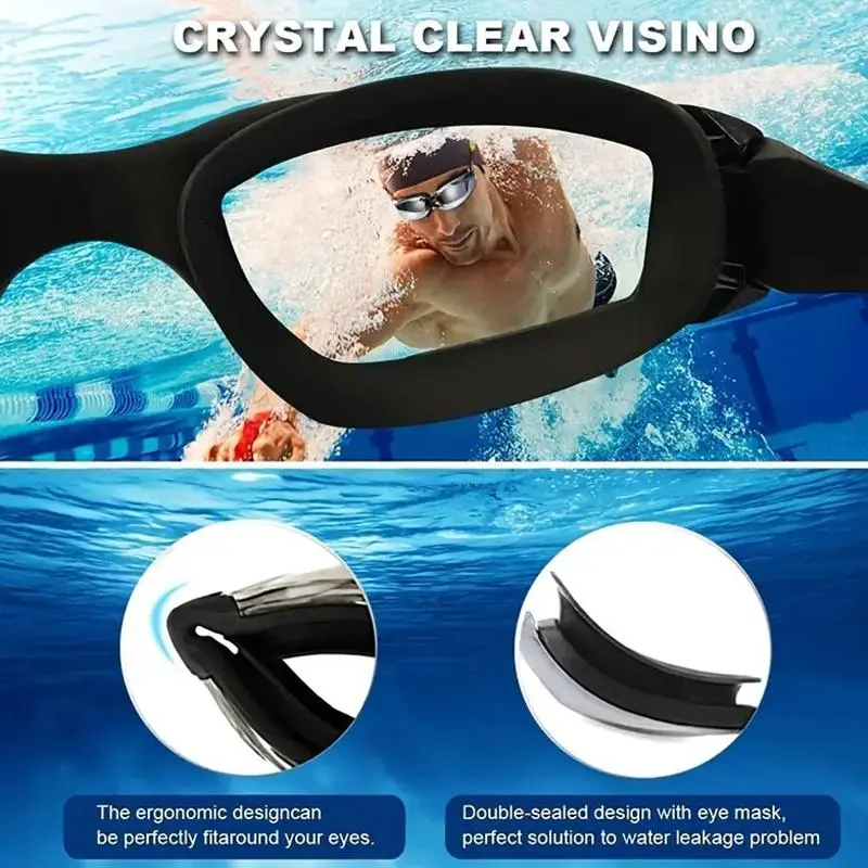 Adjustable Waterproof Swimming Goggles, Anti-fog Swimming Goggles for Men & Women 8