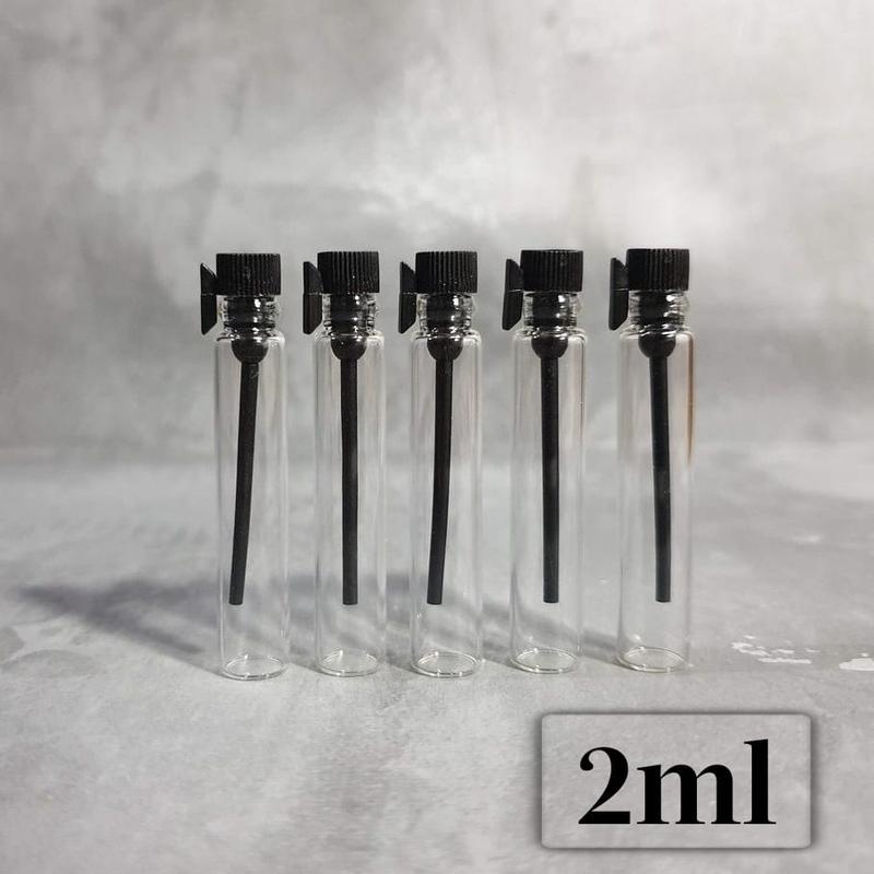 Botol Vial 2ml/Botol Tester/Botol Vial Hitam Putih/Botol Parfum/Botol Sample/Vial Bottle/Botol Kaca/Botol Kaca Kecil Mini 1