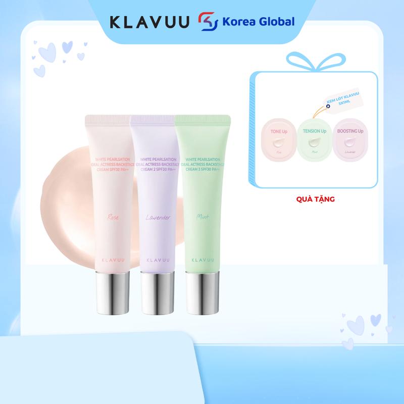 Kem Lót Trang Điểm Klavuu White Pearlsation Ideal Actress Backstage Cream 3 SPF30 30ml 0