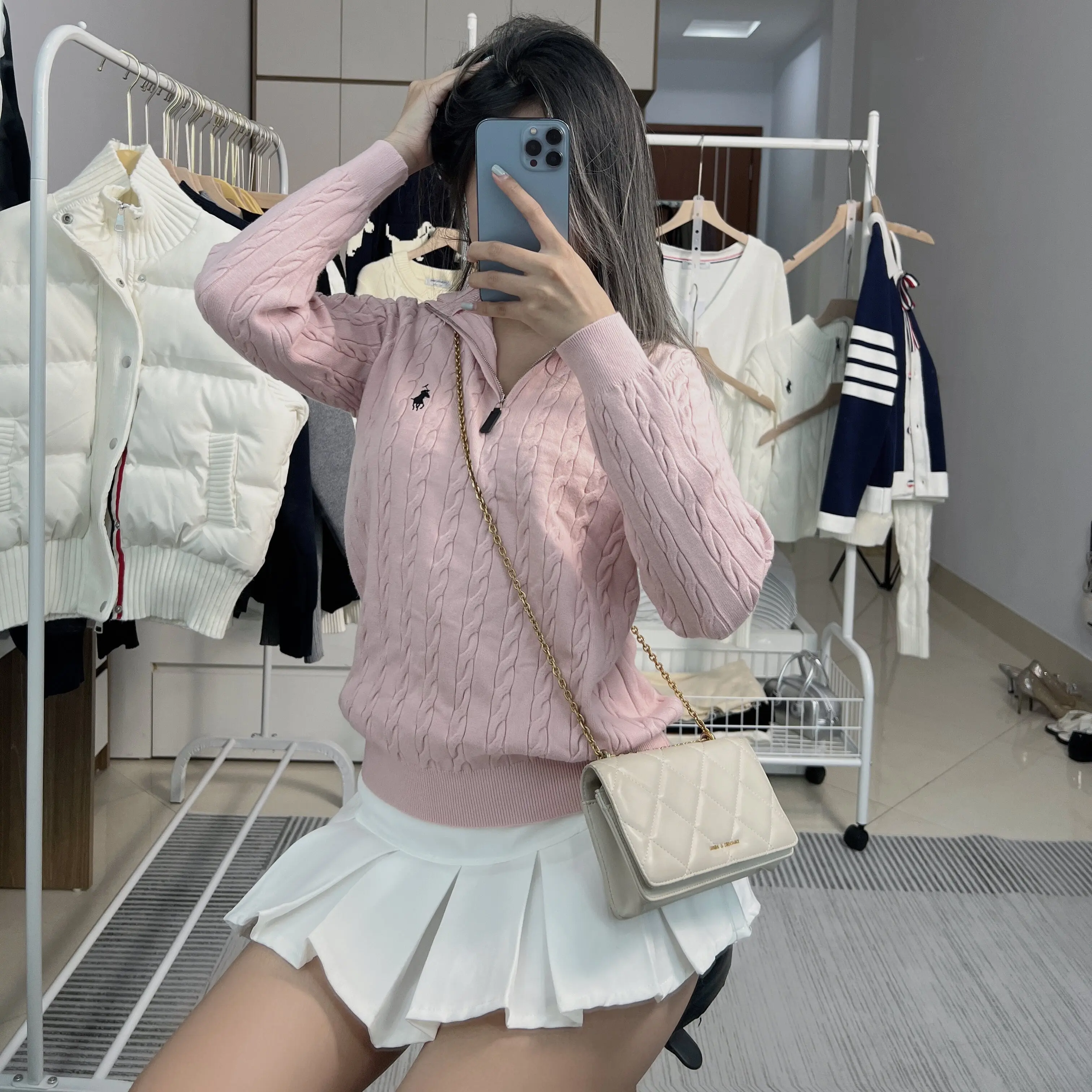 Áo Len Ngựa Vặn Thừng Khóa Cổ Basic |ByPhuongThuy Nhung Nữ