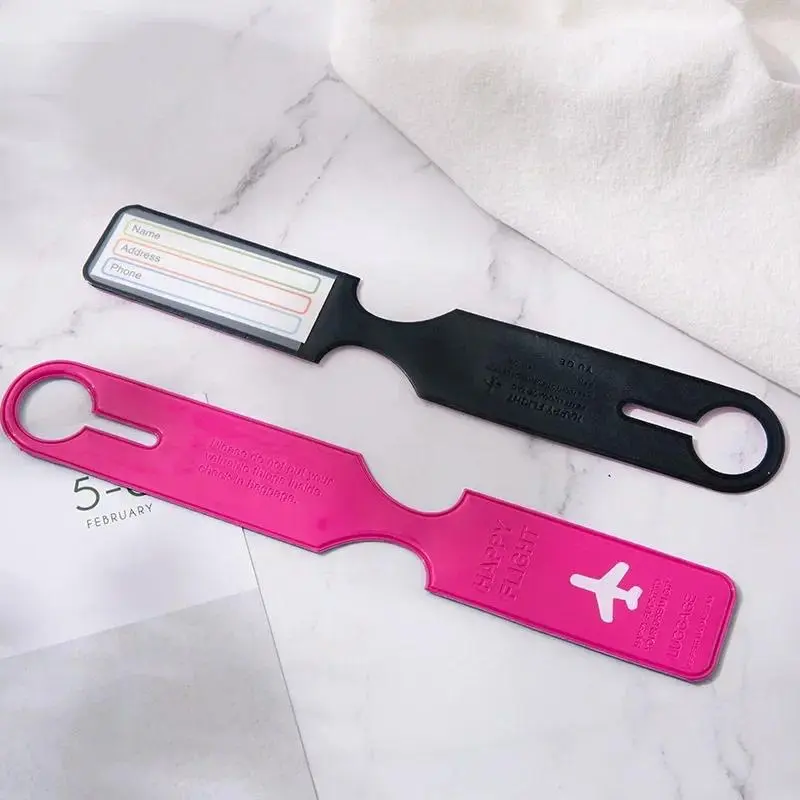 1/2pcs PVC Strip Luggage Tag Boarding Pass Portable Checked Pendant Luggage Case Anti-loss Tag Identification Tag Travel Accessory