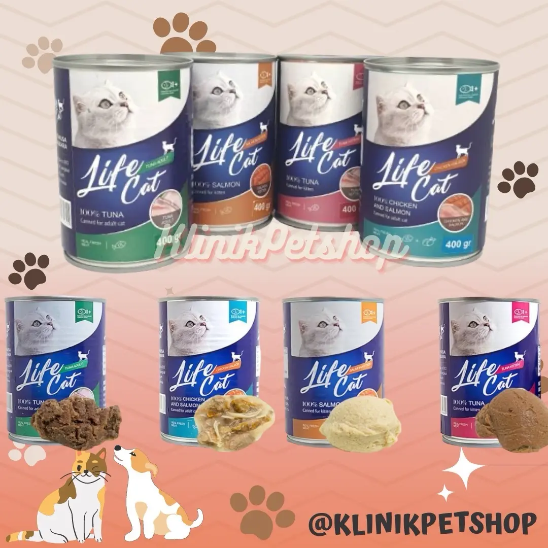 LIFE CAT KITTEN 400GRAM KALENG - MAKANAN KUCING LIFE CAT ADULT 400GRAM