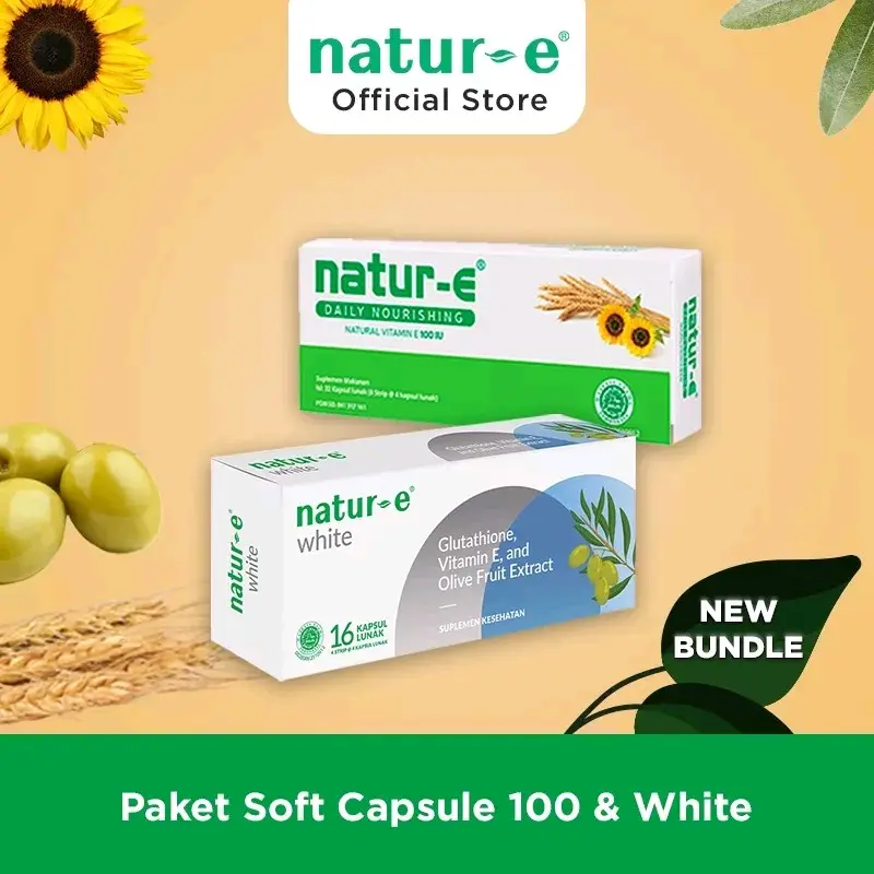 Bundle Natur E 100iu dan White isi 32 Soft caps