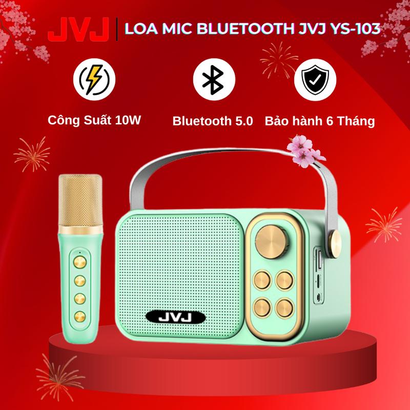 Loa bluetooth karaoke JVJ YS-103 1 mic / YS 105 2 mic Không dây, công suất 10W - Loa bluetooth karaoke YS 105 mini - Bảo hành chính hãng 6 T