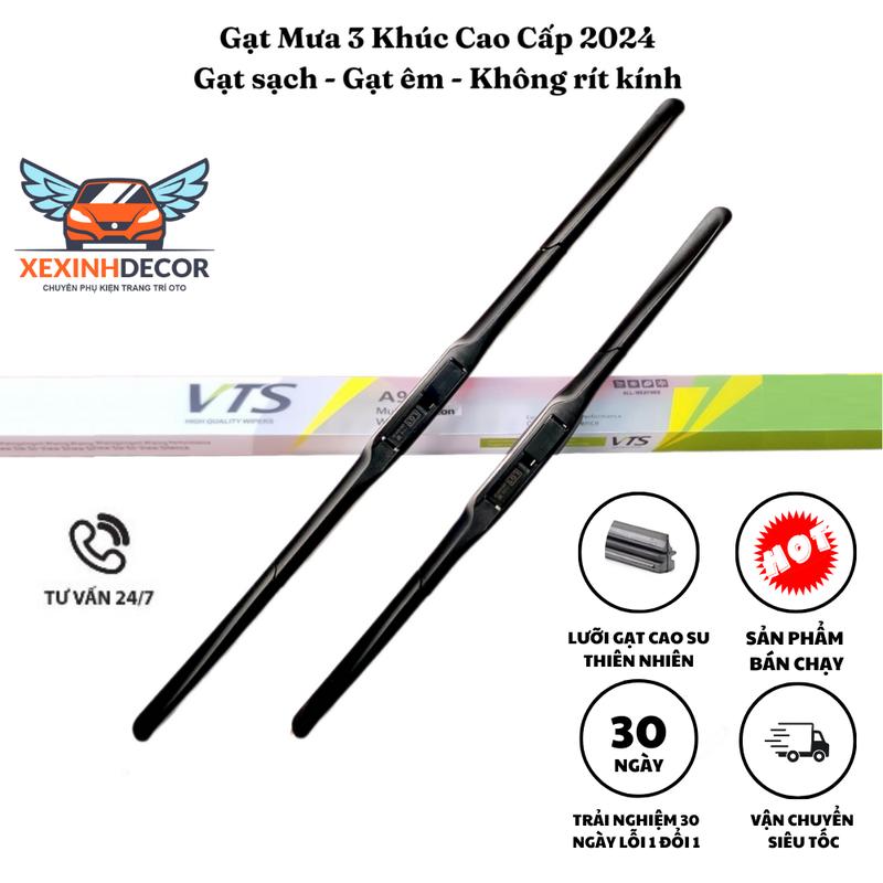 Gạt mưa ô tô cao cấp 3 Khúc - Lưỡi Gạt Cao Su Non siêu bền chính hãng 100% thế hệ mới, Phụ Tùng Gạt Mưa Ô tô Full size!