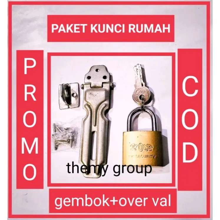 PROMO TERKINI.... GEMBOK DAN OVERVAL SATU PAKET TERMURAH DAN TERLARIS/GEMBOK KAMAR/KONTRAKAN 2