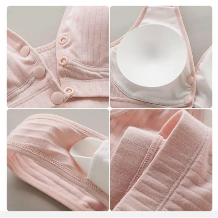 Pakaian Dalam Wanita Hamil  Kancing Depan Bra Tanpa Kawat Katun Murni Murah bh Depan Gesper Wanita Nyaman Tipis Busa Lembut bh pelajar 1018 2