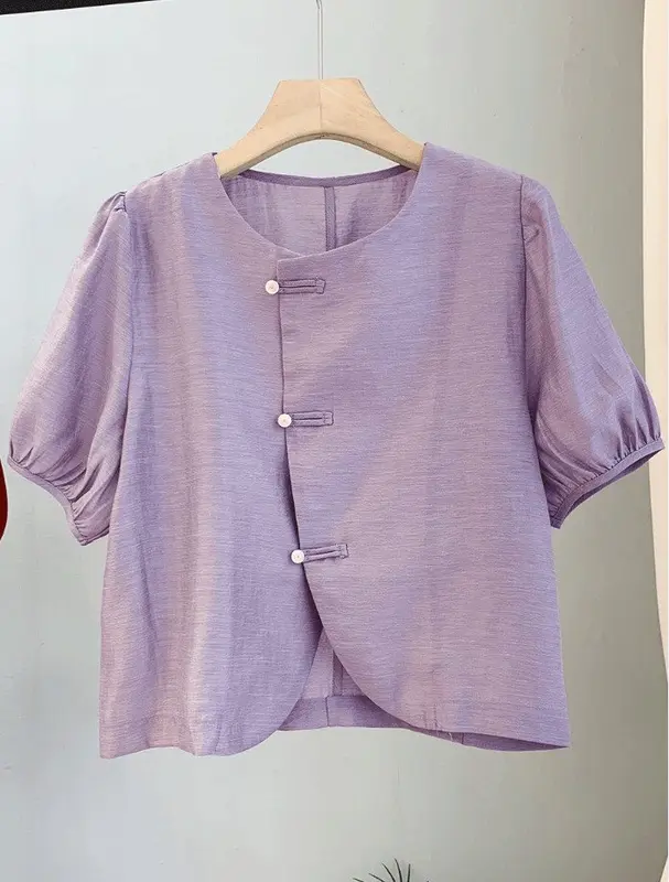 Áo đũi nữ SP12, cổ tròn, tay bồng nhẹ, 7 màu thời trang, Women Top SP12 4