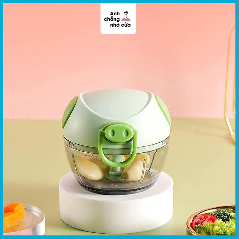 Máy xay tỏi, ớt mini đa năng 3 lưỡi dao kéo tay