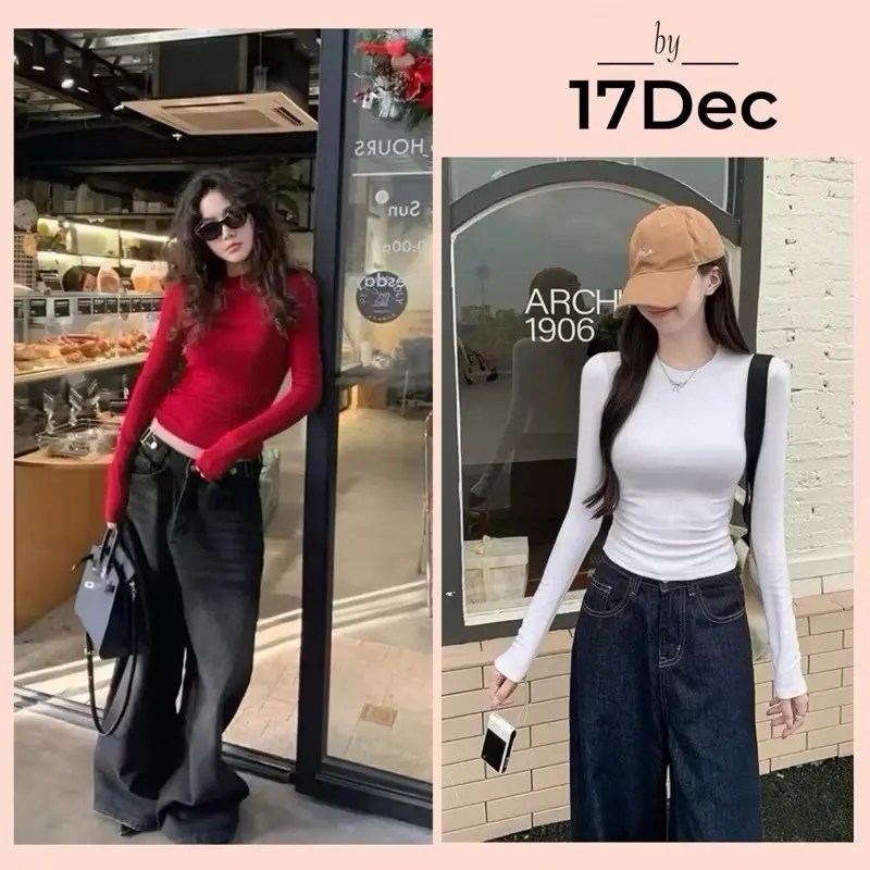 Áo giữ nhiệt cho nữ  , áo thun dài tay ôm sát ,tôn dáng - Áo thun cotton dài tay siêu co dãn Cổ Tròn