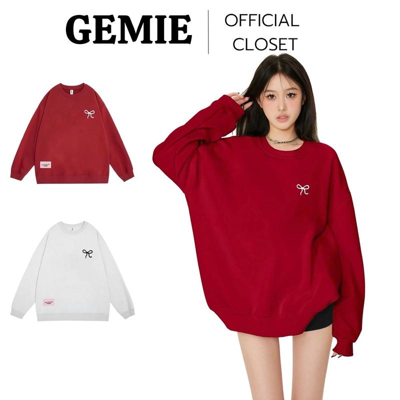  NỈ LÓT NHUNG Áo sweater in hình NƠ CÔ ĐƠN nam nữ lót lông cáo form rộng basic unisex Women Top Hoodie