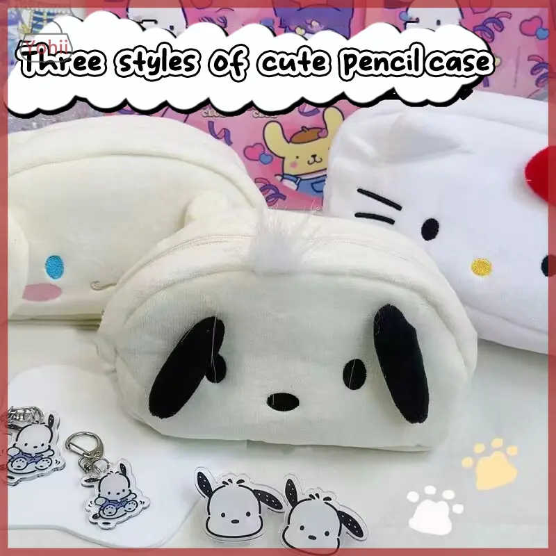 Hộp Đựng Bút Chì Nhồi Bông Hello Kitty Mèo, Thiết Kế Dễ Thương Sanrio, Cinnamoroll, Túi Đựng Mỹ Phẩm Trang Điểm, Dành Cho Bé Gái, Hộp Sắp Xếp, Văn Phòng Phẩm, Túi Đựng Đồ Du Lịch 1