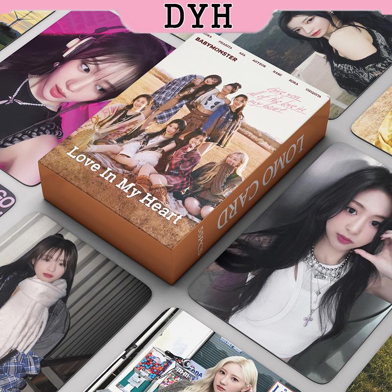 Kad Foto BABYMONSTER, Album Cinta Dalam Hatiku, Koleksi Kad LOMO KPOP, 55pcs / kotak 0