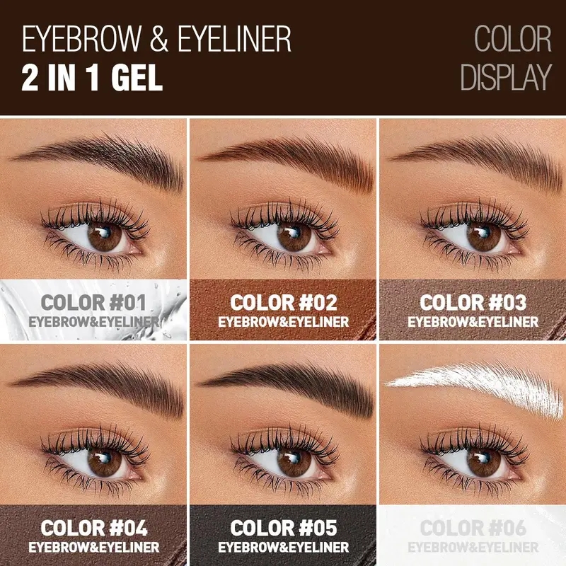 Long Lasting Eyebrow Cream with Eyebrow Brush, 1 Box Smooth Styling Eyebrow Pomade, Setting Eyebrow Wax, Eye Brow Makeup Tool for Women 2