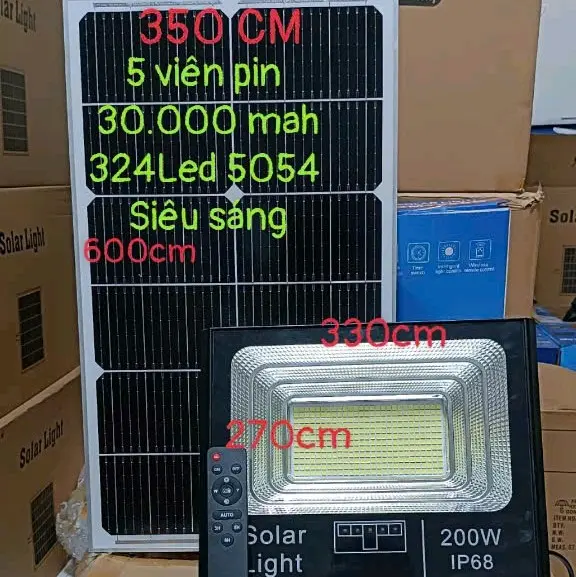 Đèn năng lượng mặt trời 200w-300wcao cấp tấm pin mono 35w 0