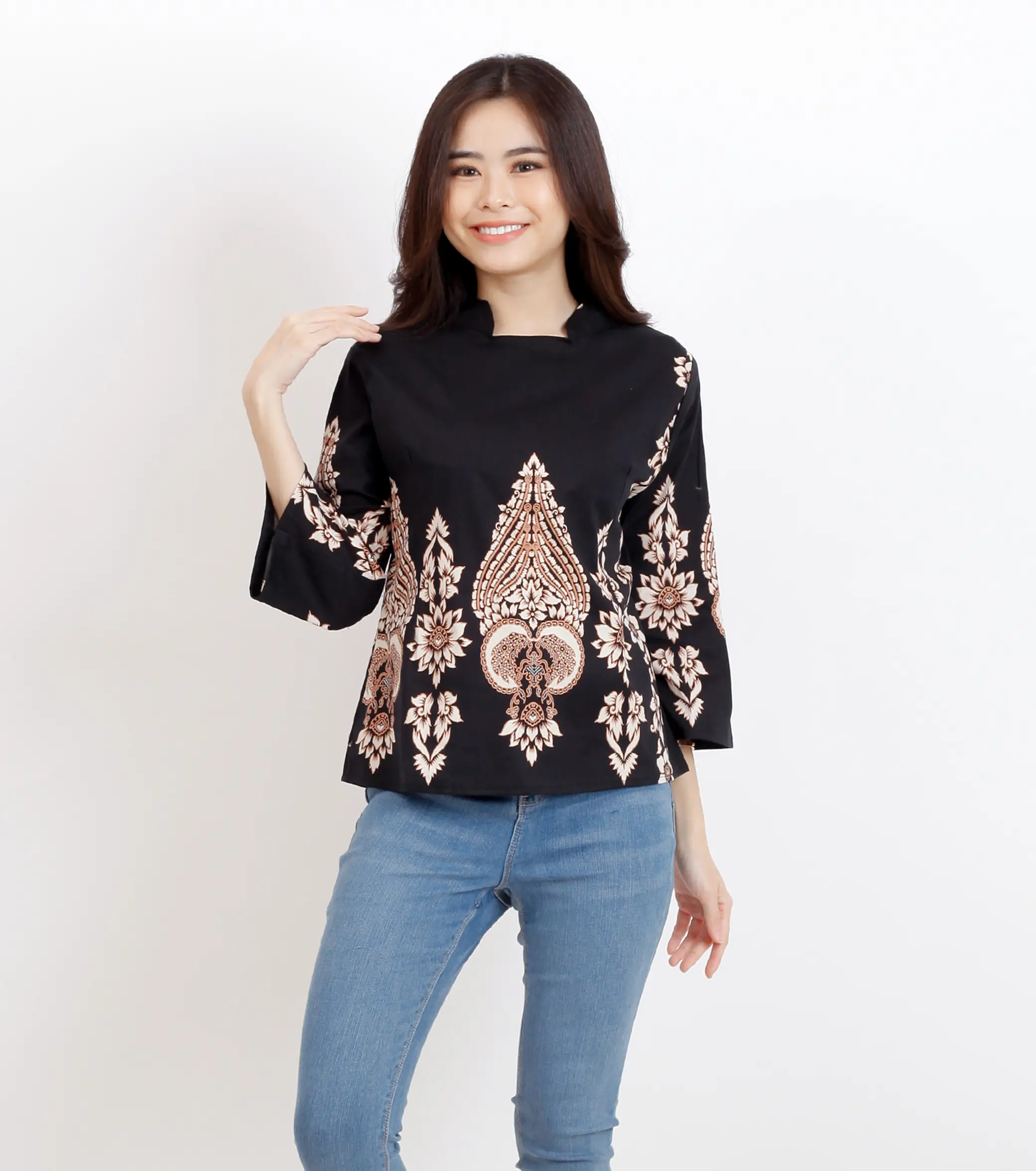 Batik Wanita - Atasan Batik 559 Baju Kancing Nyaman Tangan