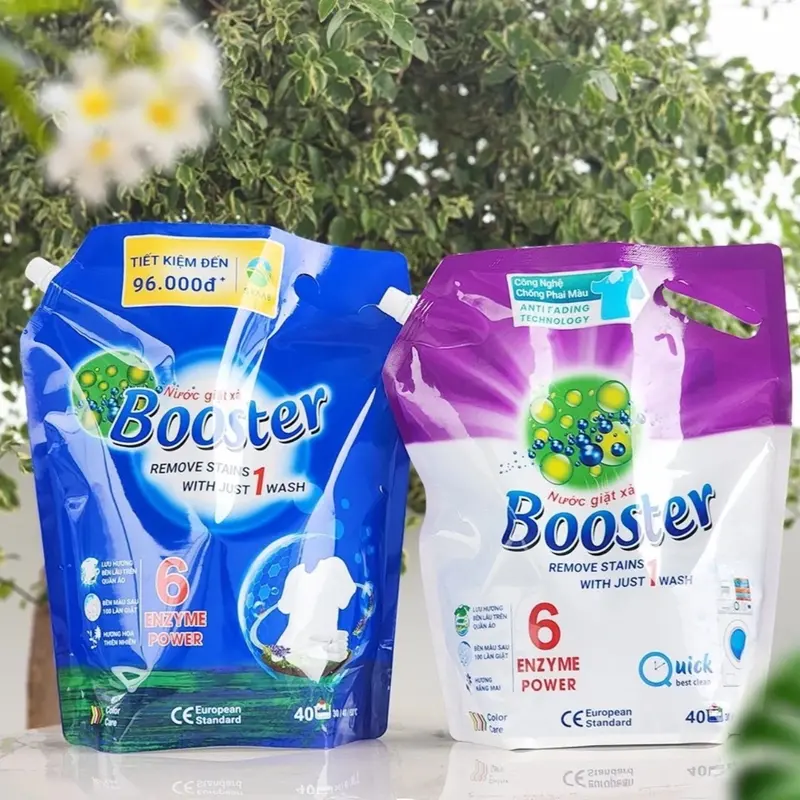Combo 4 túi 1 Thùng Nước giặt xả Booster 2in1 , Làm Sạch hiệu quả , lưu hương , an toàn với da , không phai màu quần áo 6
