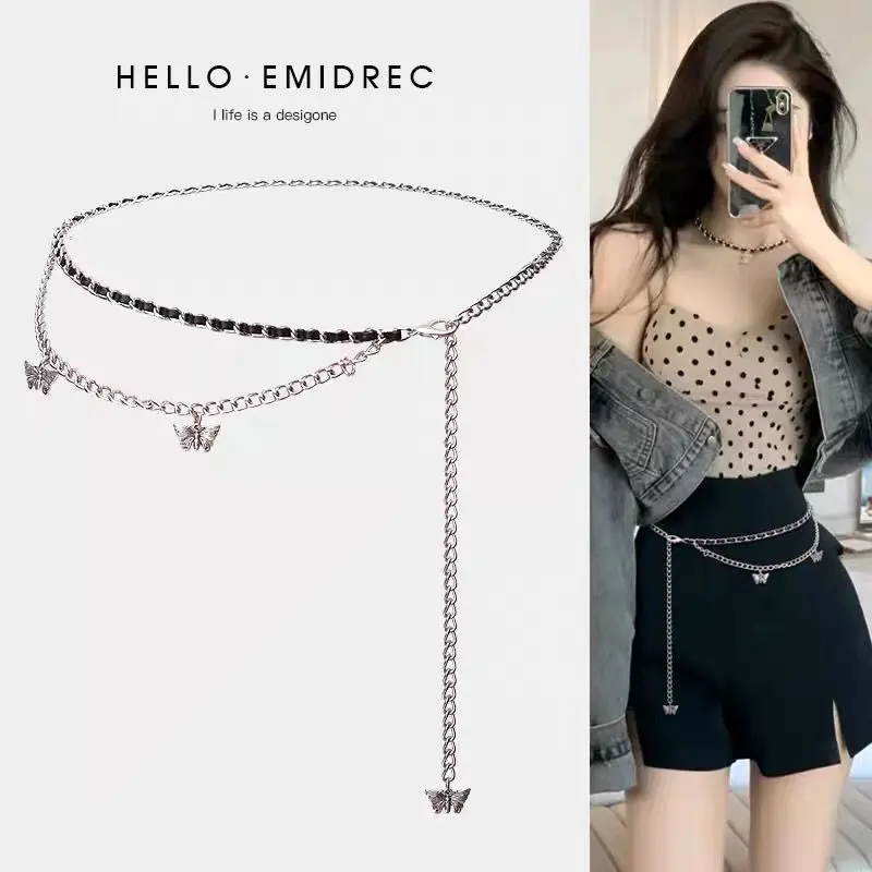 Phụ Kiện Dây Xích Thắt Lưng Của Phụ Nữ Dây Xích Mới Thắt Lưng Trang Trí Váy Quần Áo Len Phù Hợp Với Quần Jean Thắt Lưng Phong Cách Cổ Điển Voi Voan