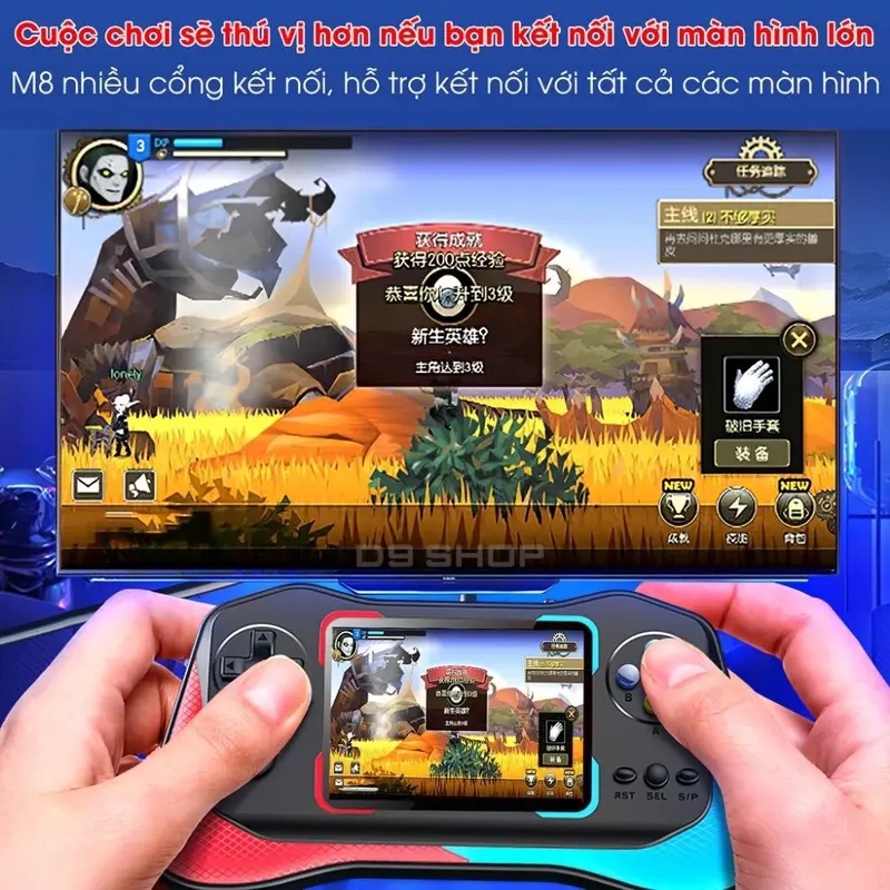 Máy Chơi Game Cầm Tay M8 Plus Với Hơn 500 Game Kèm Tay Cầm Chơi Game 2 Người - Bảo Hành 12 Tháng PlayStation Chơi Điện Tử 8