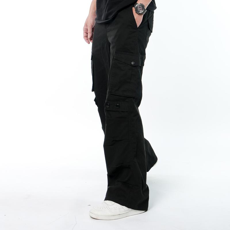 Quần cargo nam túi hộp ống rộng KQSTYLING vải kaki 100% cotton cargo pants form rộng WIDE - ĐEN 4