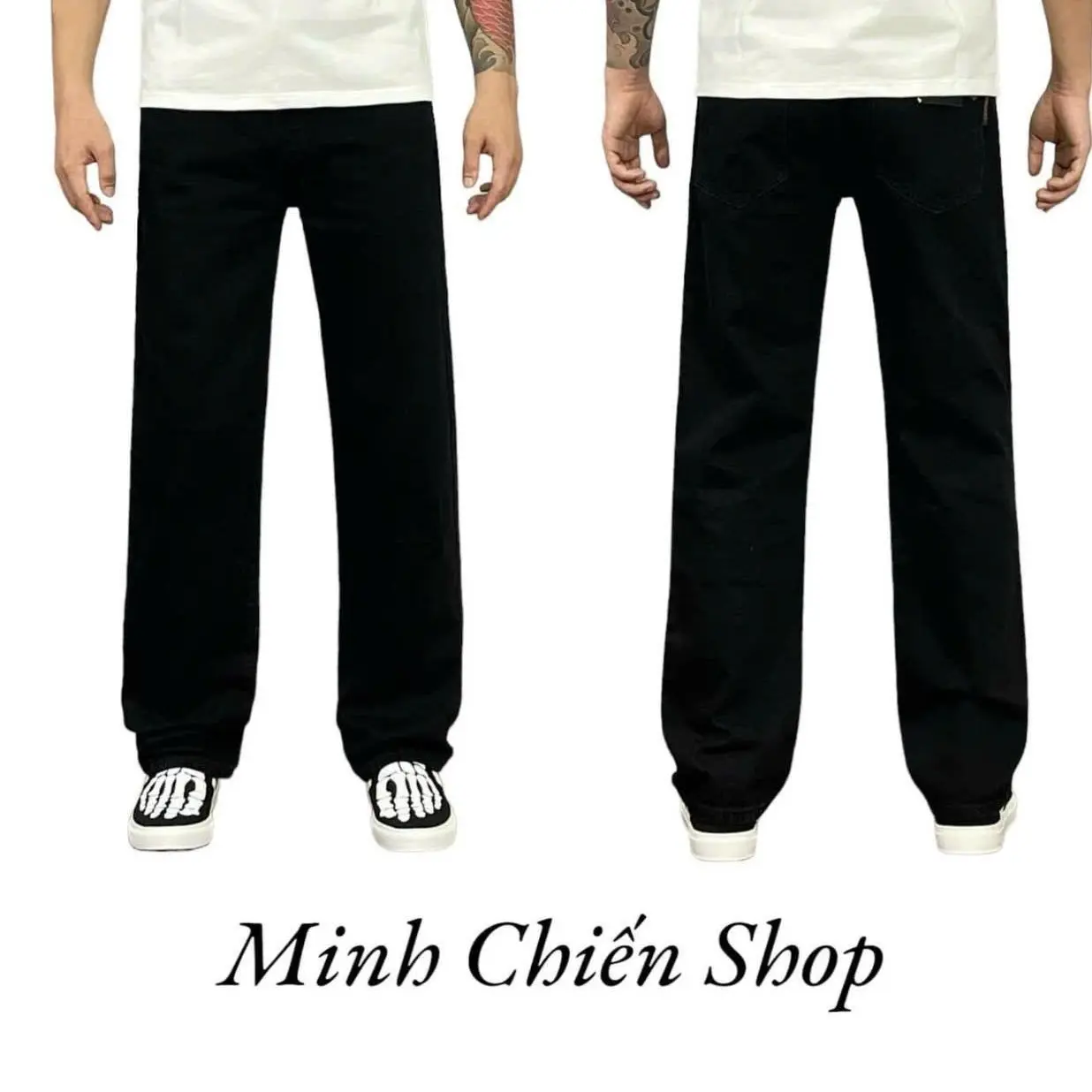 Quần suông nam đen    tuyền Menswear Thun Chống Nước