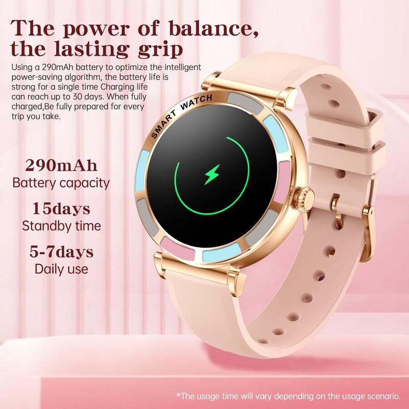 Fashion Smart Watch For Women, 1.27" HD Full Touch Screen, Compatible For iPhone/Android Phones, With Answer & Make Calls, Message Push, 100+ Sports Modes, Pedometer, Outdoor Fitness Multifunctional Smartwatch 8
