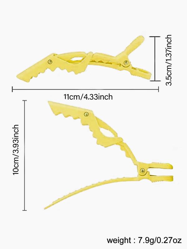 5pcs/set Women's Alligator Hair Clip, Solid Color Salon Hair Clips, Plastic Hair Clips, Daily Hairstyle for Hair Dyeing and Divisions, Barrettes 6