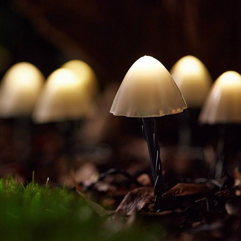 Forest Solar Mushroom Lights - Set Of 12 1