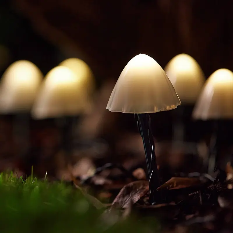 Forest Solar Mushroom Lights - Set Of 12 1