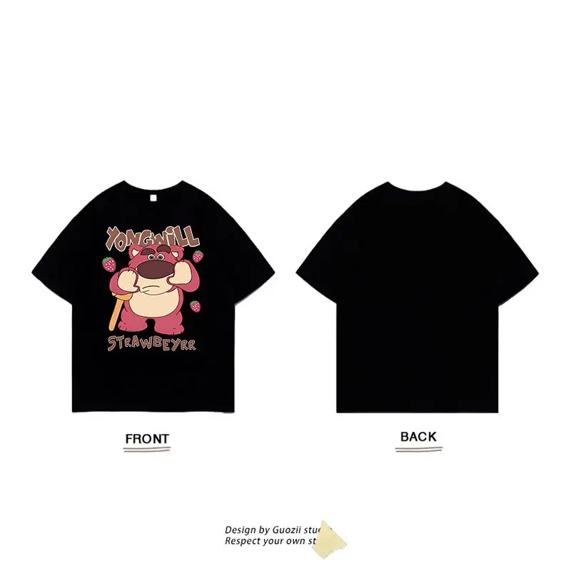 T-shirt Young Lotso Strawberry Oversize Kaos Pria Wanita Kaos gaya liburan Kaos kasual kasual 2