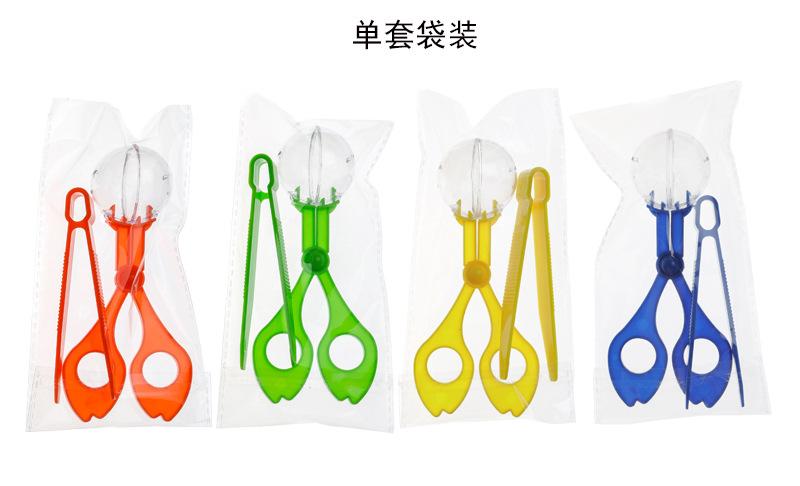 Product Introduction of 4Pcs Children's natural exploration  fine motor training tweezers insect catching clips scissors insect clips 6