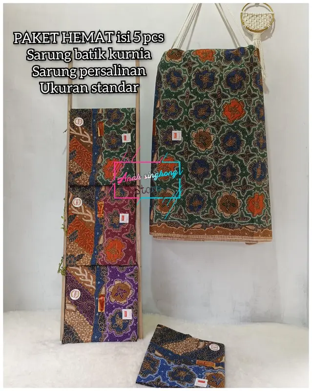 PAKET HEMAT 5 pcs sarung persalinan sarung batik kurnia pakaian tradisional 5