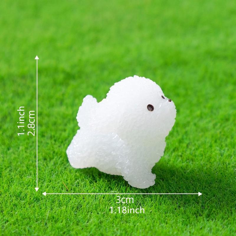 Cute Dog Design Resin Ornament, Mini Luminous Dog Decoration, Desktop Decoration for Home Office Car, Home Decor Supplies 1