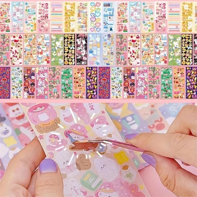 Product Introduction of Random Color Cute Cartoon Sticker (100pcs/set), Waterproof Self Adhesive Decor Paper, Decor Sticker for Gift Greeting Card Water Bottle Laptop Phone, Christmas Gift 7