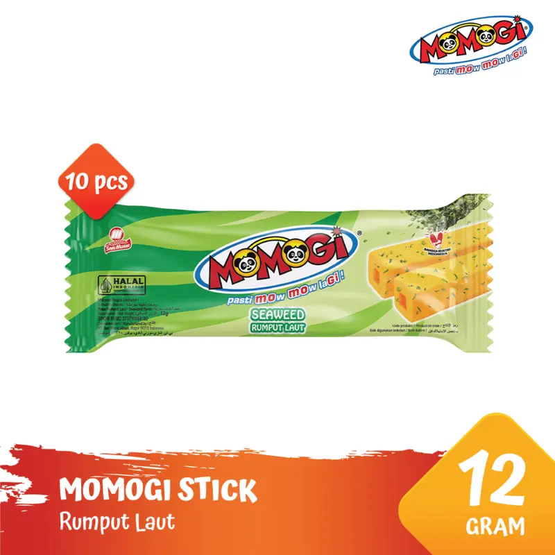 Momogi Stick Snack Makanan Ringan - Rumput Laut [1 Box @ 10 Pcs] 0