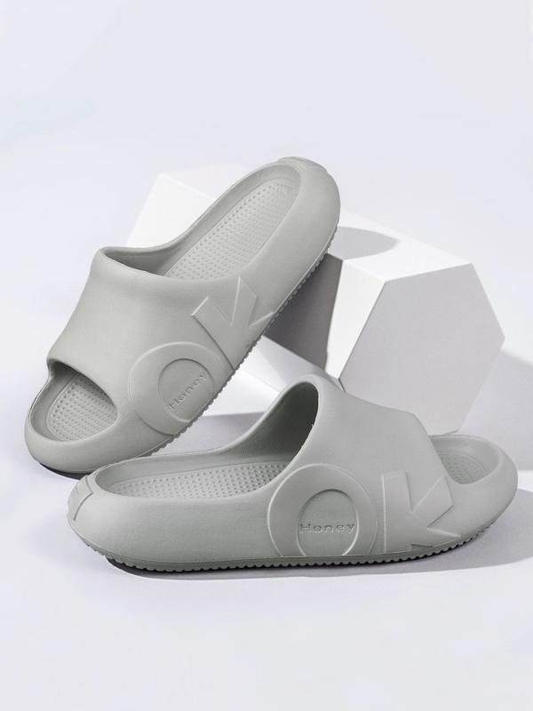 Women's Summer 2024 Fashionable Letter Pattern Slippers, 1 Pair Soft Lightweight Non-slip Home Slippers for Indoor and Outdoor Wear, Perfect Shoes for Women & Men 1