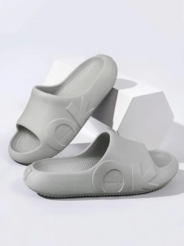 Women's Summer 2024 Fashionable Letter Pattern Slippers, 1 Pair Soft Lightweight Non-slip Home Slippers for Indoor and Outdoor Wear, Perfect Shoes for Women & Men 1
