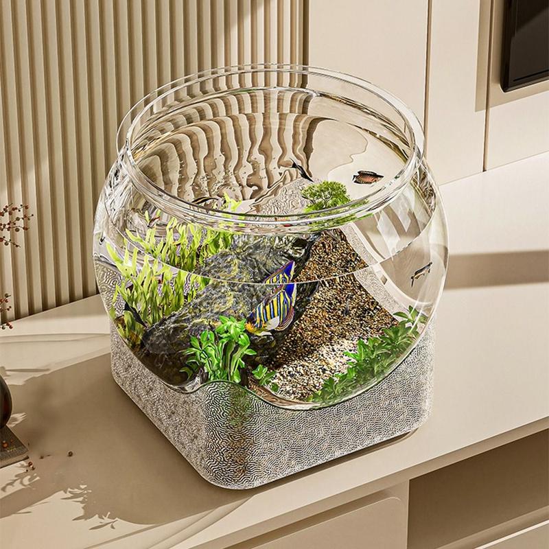 Product Introduction of Durable Ultra Clear Round Fish Bowl Removable Goldfish Bowl Viewing Tank Decorative S M L Desktop Small Aquarium Tabletop Ornament 11
