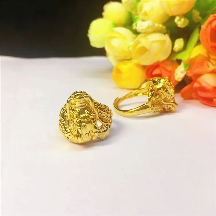 CINCIN UKIR NAGA RING LAPIS EMAS 24K - ANTI KARAT - ANTI LUNTUR 5