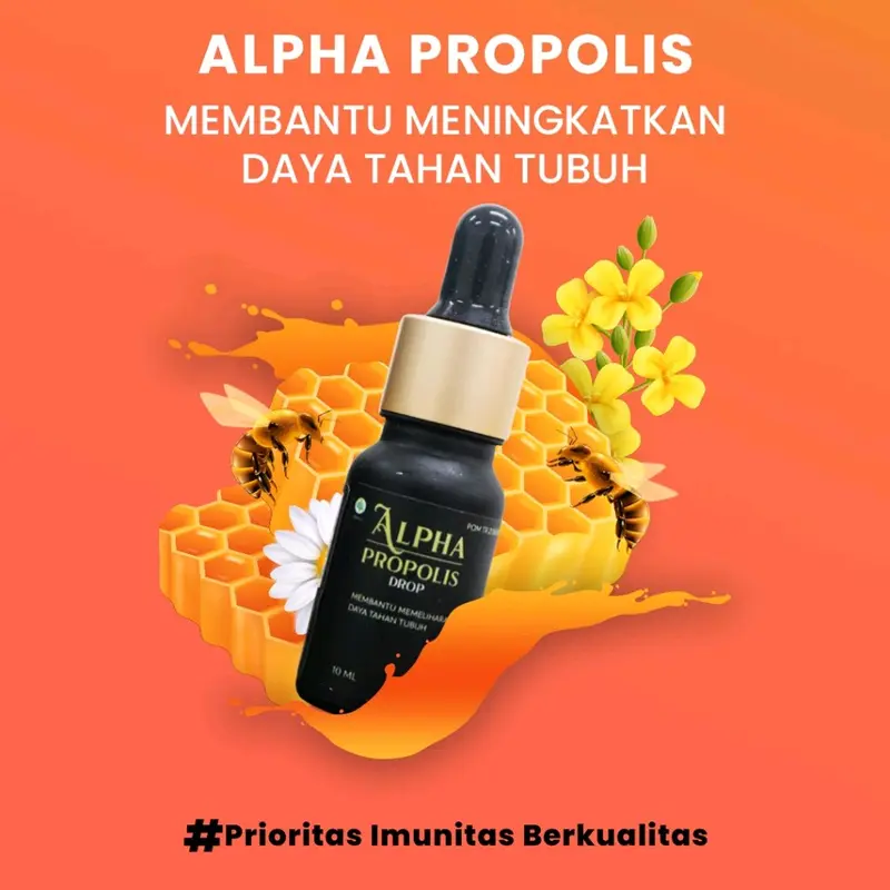 Alpha Propolis isi 10ml Original Propolis Herbal Multivitamin Flavonoid tertinggi 4