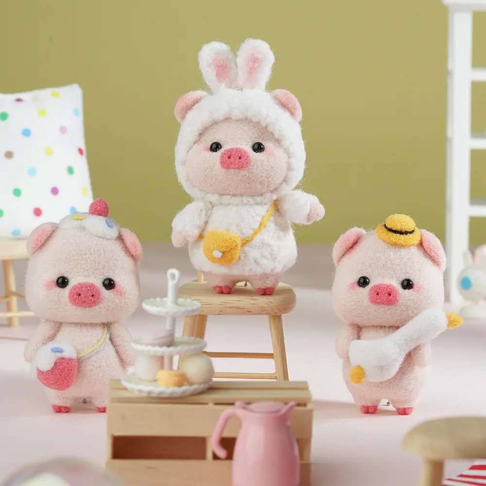 Cola Pig Wool Felt Poke Material Package DIY Handmade Pendant Keychain Accessory Accessories Make Him Adult Handmade Toys