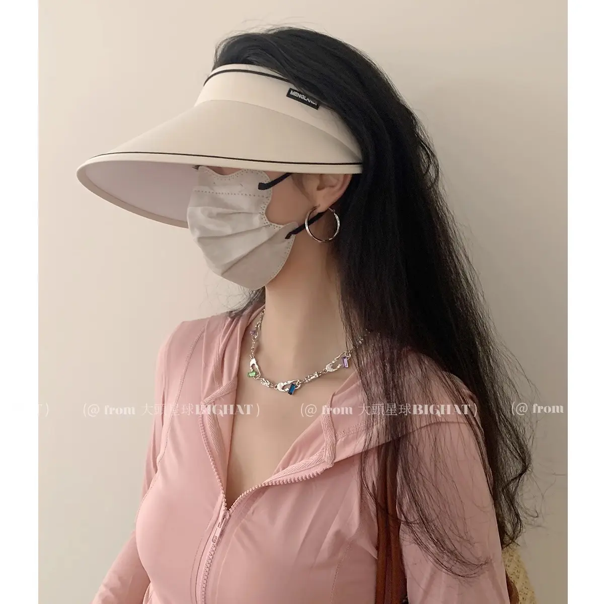 Mũ chống nắng vành rộng chống tia UV Nón chống nắng nửa đầu thời trang